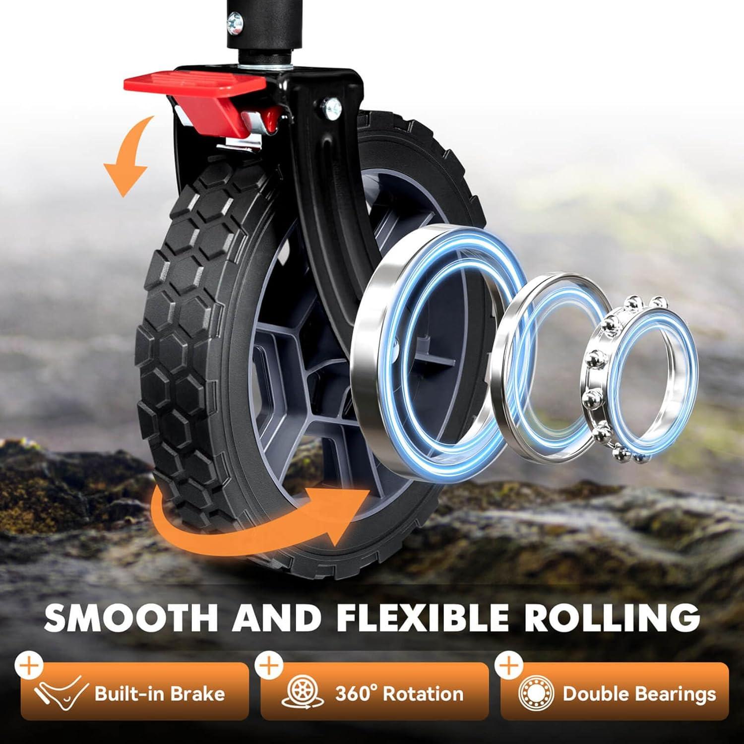 imageHikenture Collapsible Wagon  330LBS Capacity Extra Large Foldable Wagon with AllTerrain Wheels Utility Beach Cart for Outdoor GardenBlack