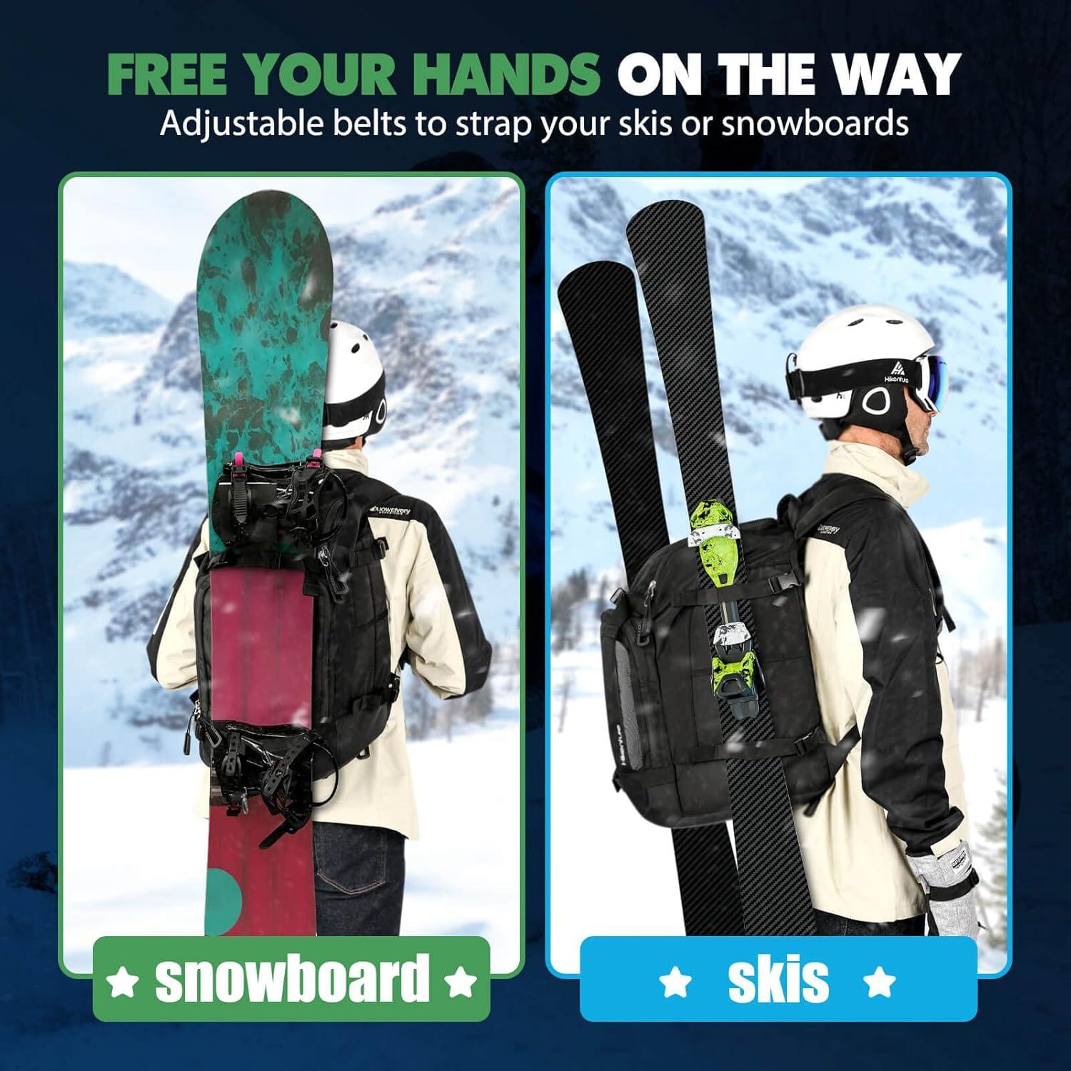 imageHikenture Ski Boot Bag Backpack 50L Padded Ski Bag ampamp Snowboard Boot Bag with Drain Holes Large Capacity WaterResistant Ski Travel Bag for Ski Boots Helmet Goggles Clothes Gloves Snowboard GearGrey