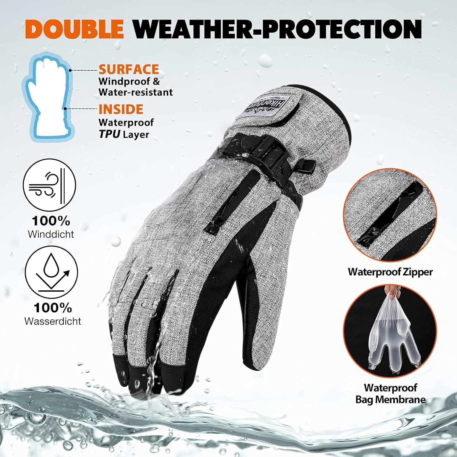 imageHikenture Skull Cap Helmet Liner and Ski Gloves for Winter Thermal Cycling Cap and 3M Thinsulate Waterproof Snowboard Gloves for Men ampamp Women Cycling Hat and Touchscreen Snowmobile Gloves Size L
