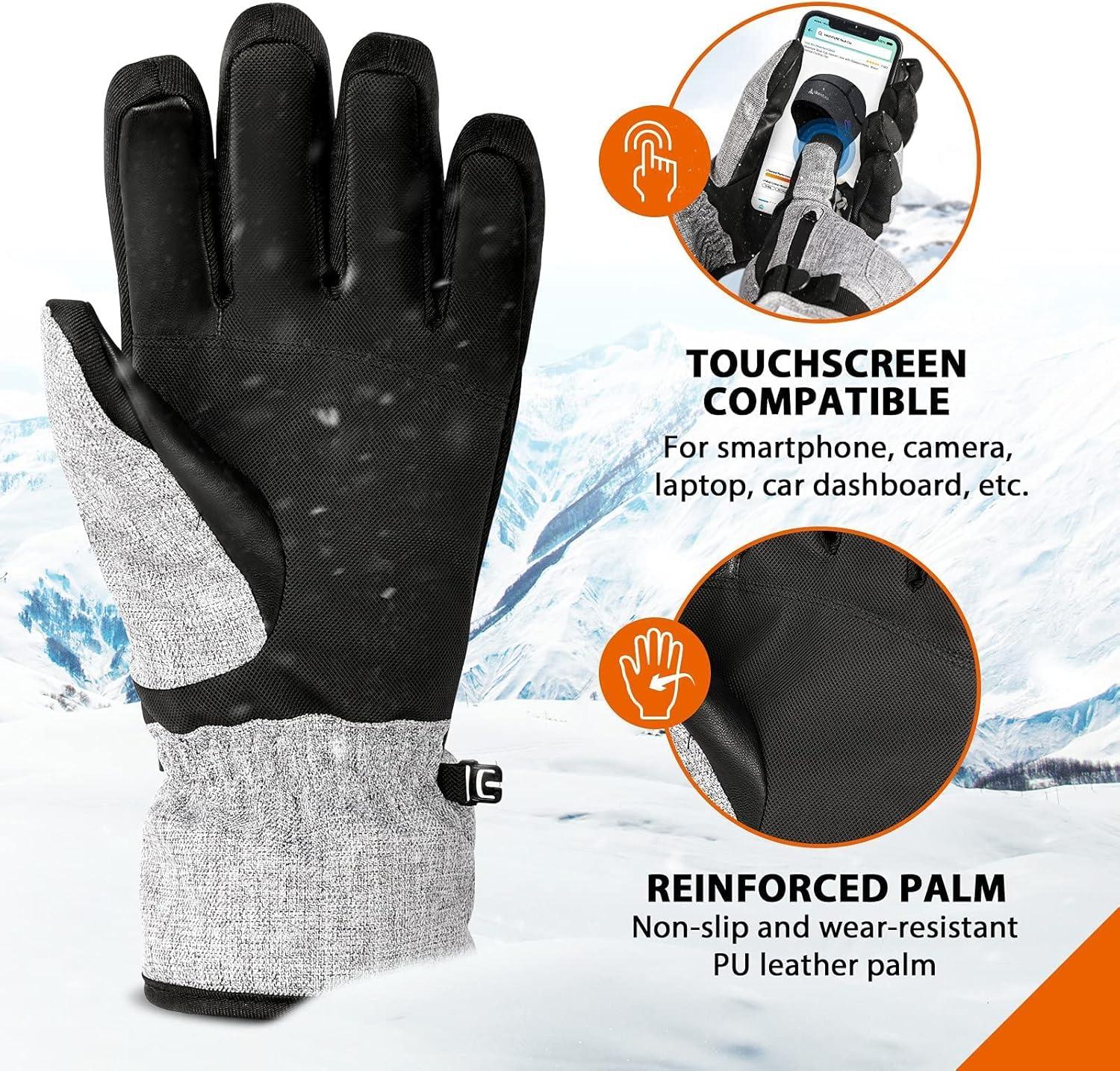 imageHikenture Skull Cap Helmet Liner and Ski Gloves for Winter Thermal Cycling Cap and 3M Thinsulate Waterproof Snowboard Gloves for Men ampamp Women Cycling Hat and Touchscreen Snowmobile Gloves Size L