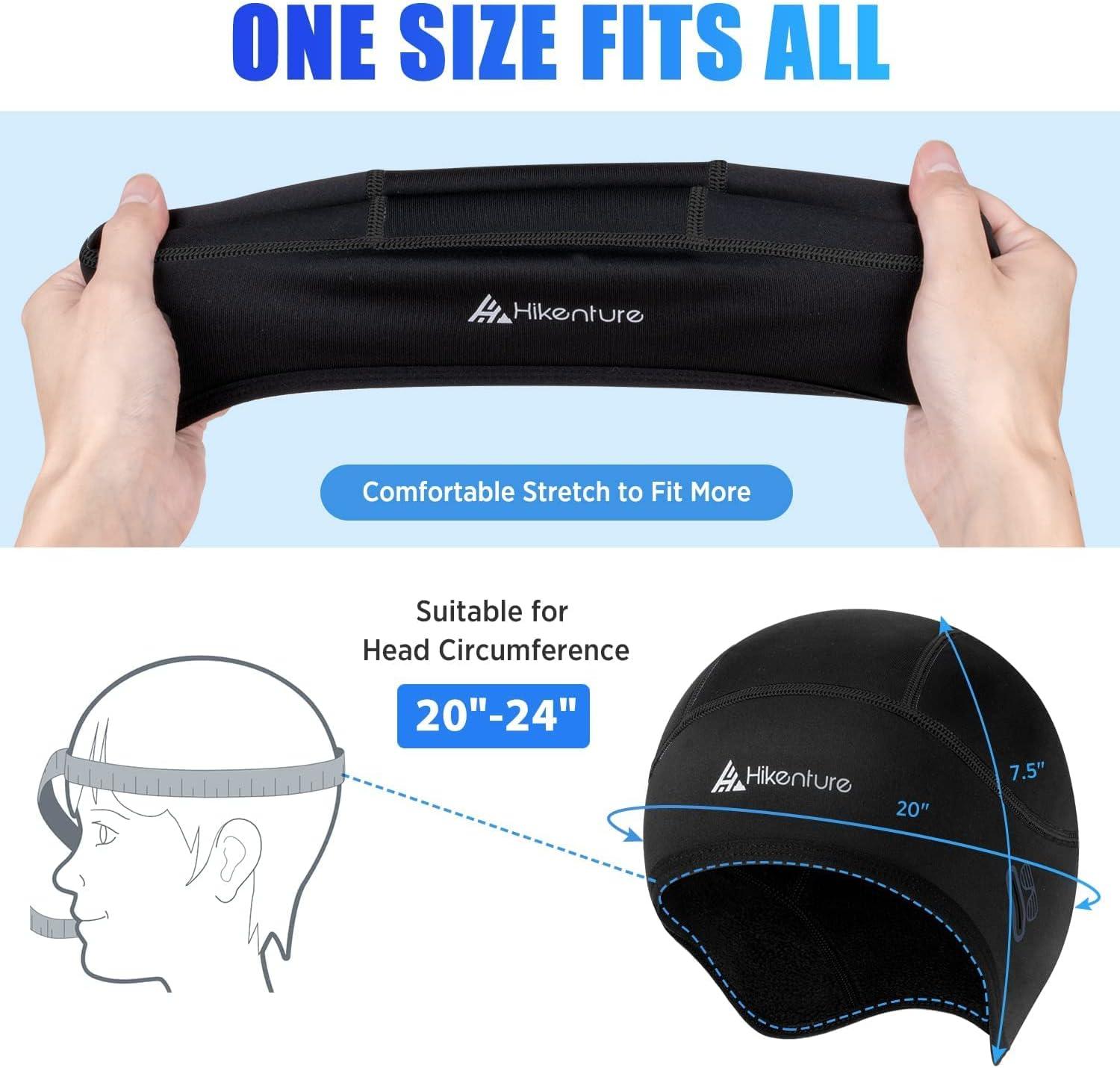 imageHikenture Skull Cap Helmet Liner and Ski Gloves for Winter Thermal Cycling Cap and 3M Thinsulate Waterproof Snowboard Gloves for Men ampamp Women Cycling Hat and Touchscreen Snowmobile Gloves Size L