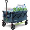 imageHikenture 330lbs Collapsible Wagon Cart UltraLarge Wagons Carts Foldable Heavy Duty Utility All Terrain Folding Wagon with Wheels for Groceries Garden Sports Beach Shopping BlueBlue