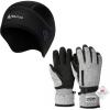 imageHikenture Skull Cap Helmet Liner and Ski Gloves for Winter Thermal Cycling Cap and 3M Thinsulate Waterproof Snowboard Gloves for Men ampamp Women Cycling Hat and Touchscreen Snowmobile Gloves Size M