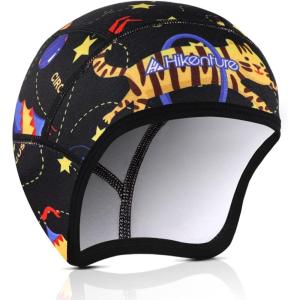 Hikenture Kids Skull Cap Helmet Liner Winter Hat for Boys and Girls Beanie Ski Hat with Thermal Fleece for Snow Sports…(Black8)