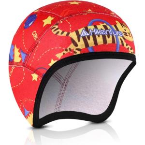 Hikenture Kids Skull Cap Helmet Liner Winter Hat for Boys and Girls Beanie Ski Hat with Thermal Fleece for Snow Sports…(Red7)