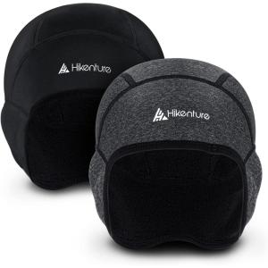 Hikenture Winter Skull Cap Helmet Liner for Men Women Thermal Hat(Black&grey)