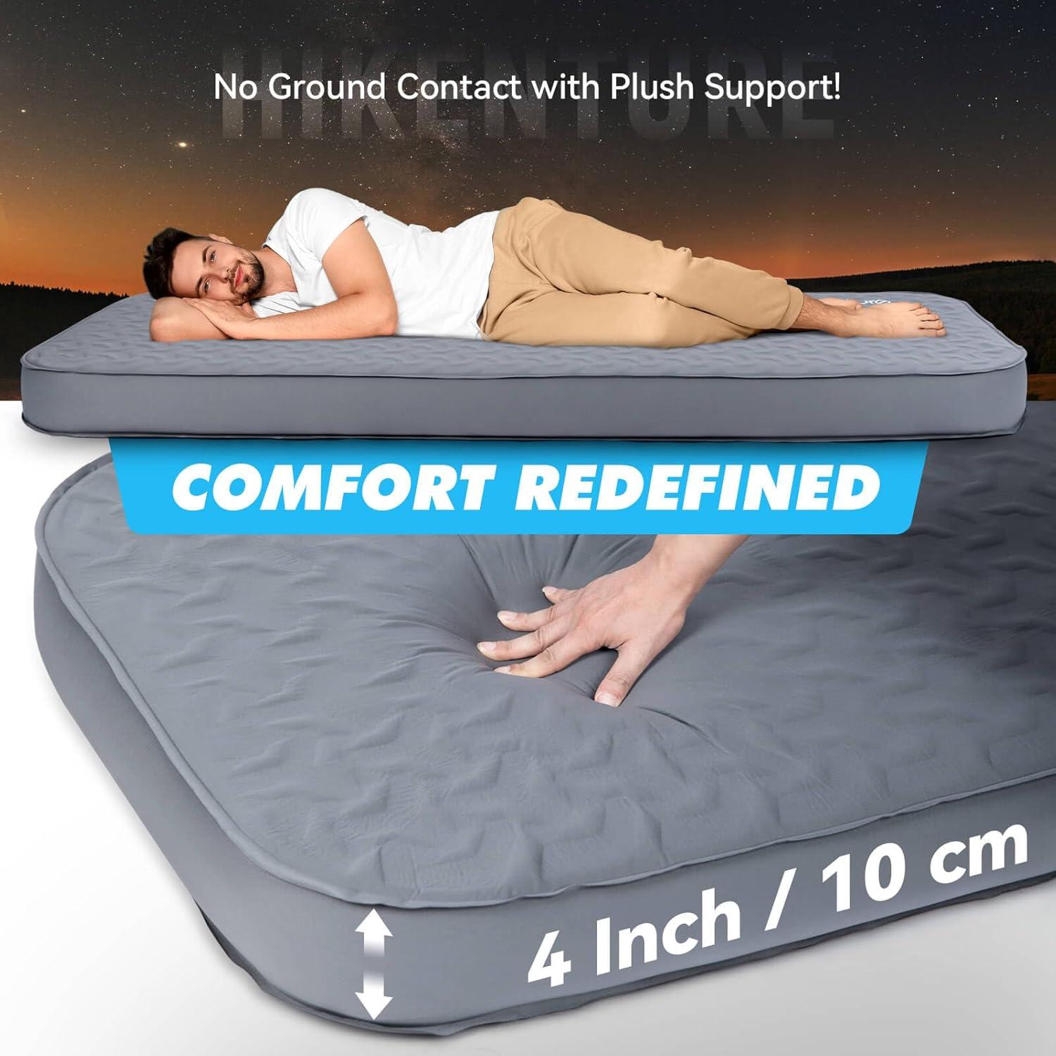 imageHikenture 4quot Thick Self Inflating Sleeping Pad Foam ampamp Air Camping Mattress 95 RValue Insulated Sleeping Mat Portable All Season Camping Pad for Tent Car Cot TruckSingle 8028
