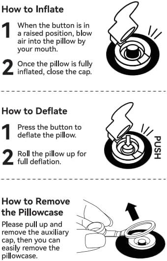 imageHikenture Camping Pillow with Removable Cover  Ultralight Inflatable Pillow for Neck Lumbar Support  Upgrade Backpacking Pillow  Washable Travel Air Pillows for Camping Hiking BackpackingBlack