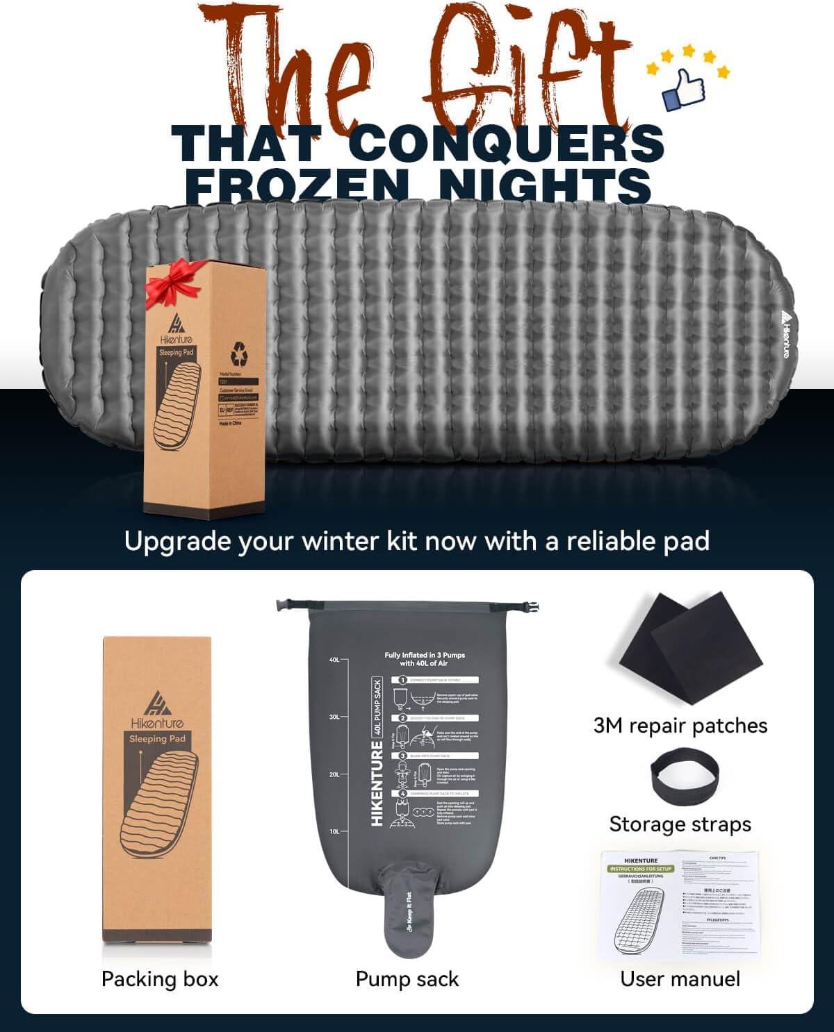 imageHikenture Camping Sleeping Pad with 62 RValue Ultralight Camping Mattress for All Season Compact ampamp Insulated Sleeping Mat for BackpackingHikingOutdoorGrey