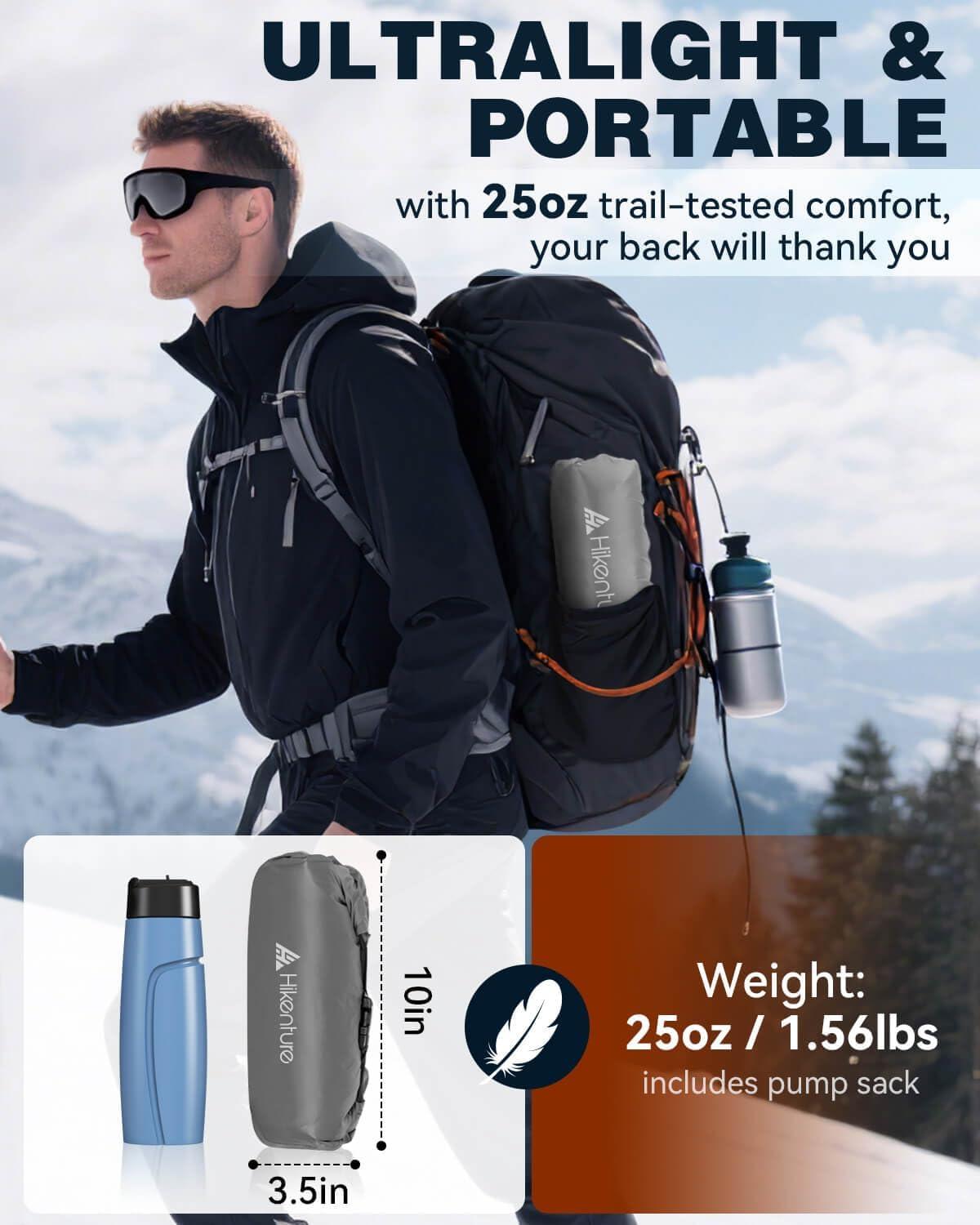 imageHikenture Camping Sleeping Pad with 62 RValue Ultralight Camping Mattress for All Season Compact ampamp Insulated Sleeping Mat for BackpackingHikingOutdoorGrey