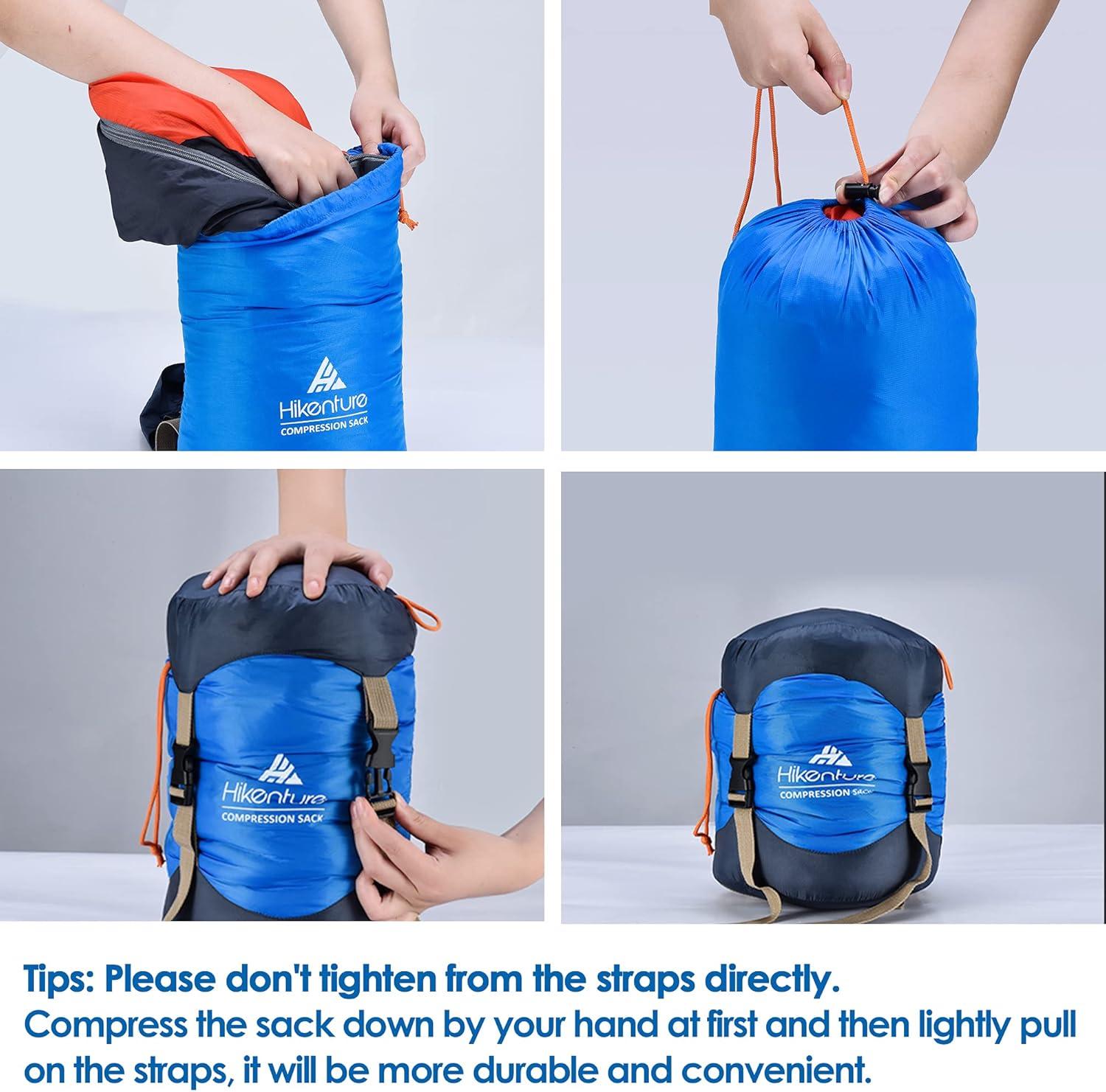 imageHikenture Compression Sack for Sleeping Bag Upgrade AntiTear Nylon Sleeping Bag Stuff Sack 10L14L20L30L WaterResistant Compression Bag Storage BagBlue