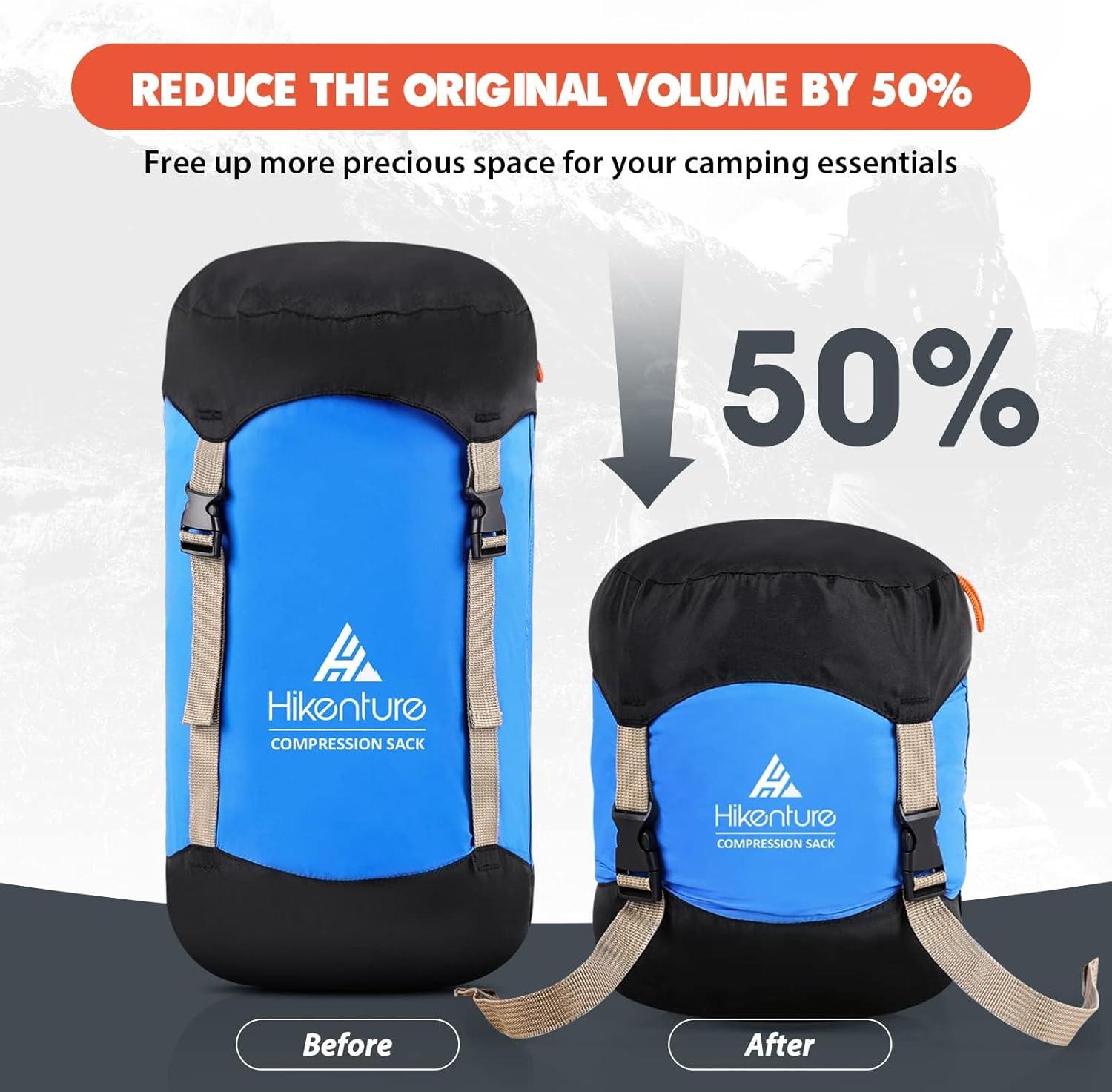 imageHikenture Compression Sack for Sleeping Bag Upgrade AntiTear Nylon Sleeping Bag Stuff Sack 10L14L20L30L WaterResistant Compression Bag Storage BagBlue