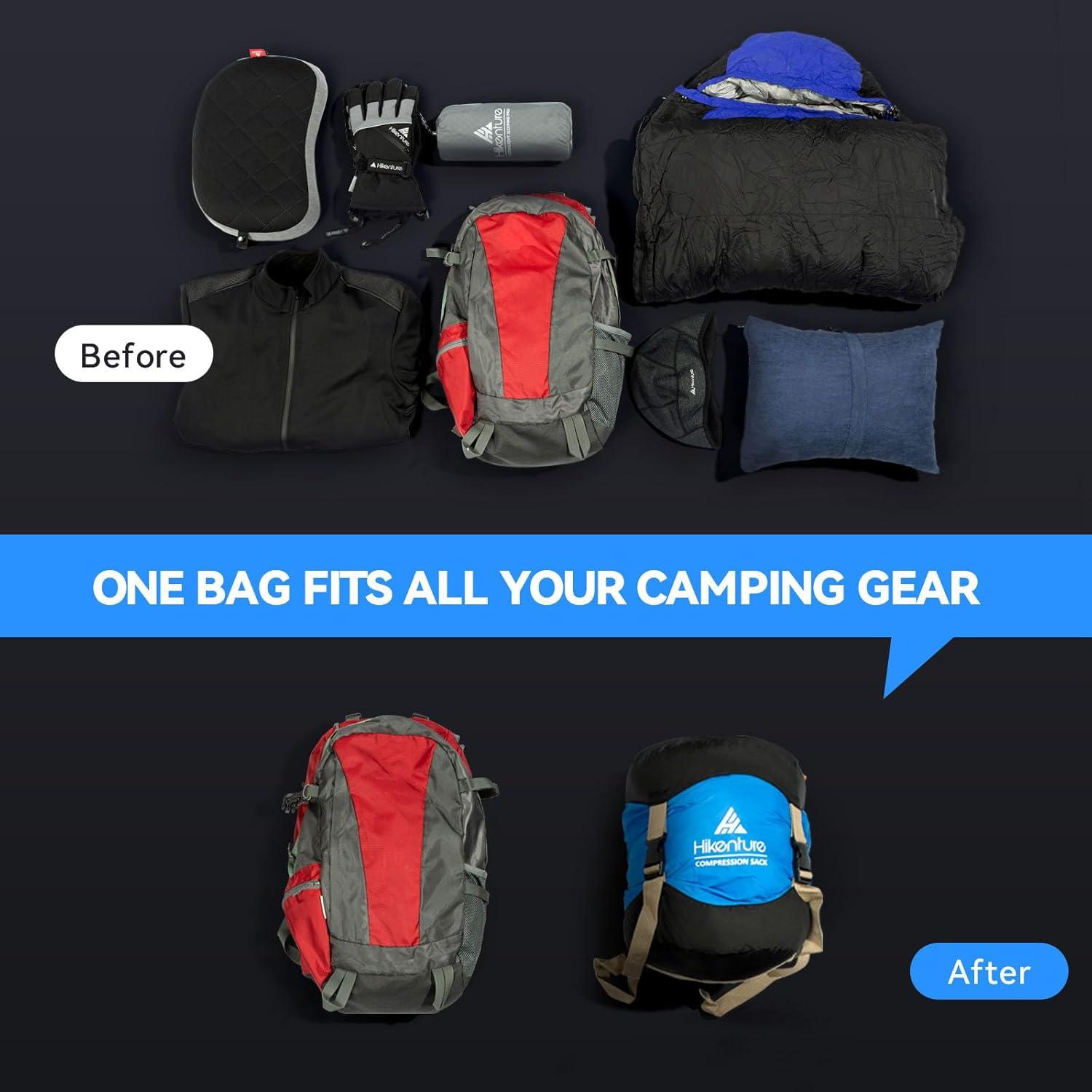 imageHikenture Compression Sack for Sleeping Bag Upgrade AntiTear Nylon Sleeping Bag Stuff Sack 10L14L20L30L WaterResistant Compression Bag Storage BagBlue