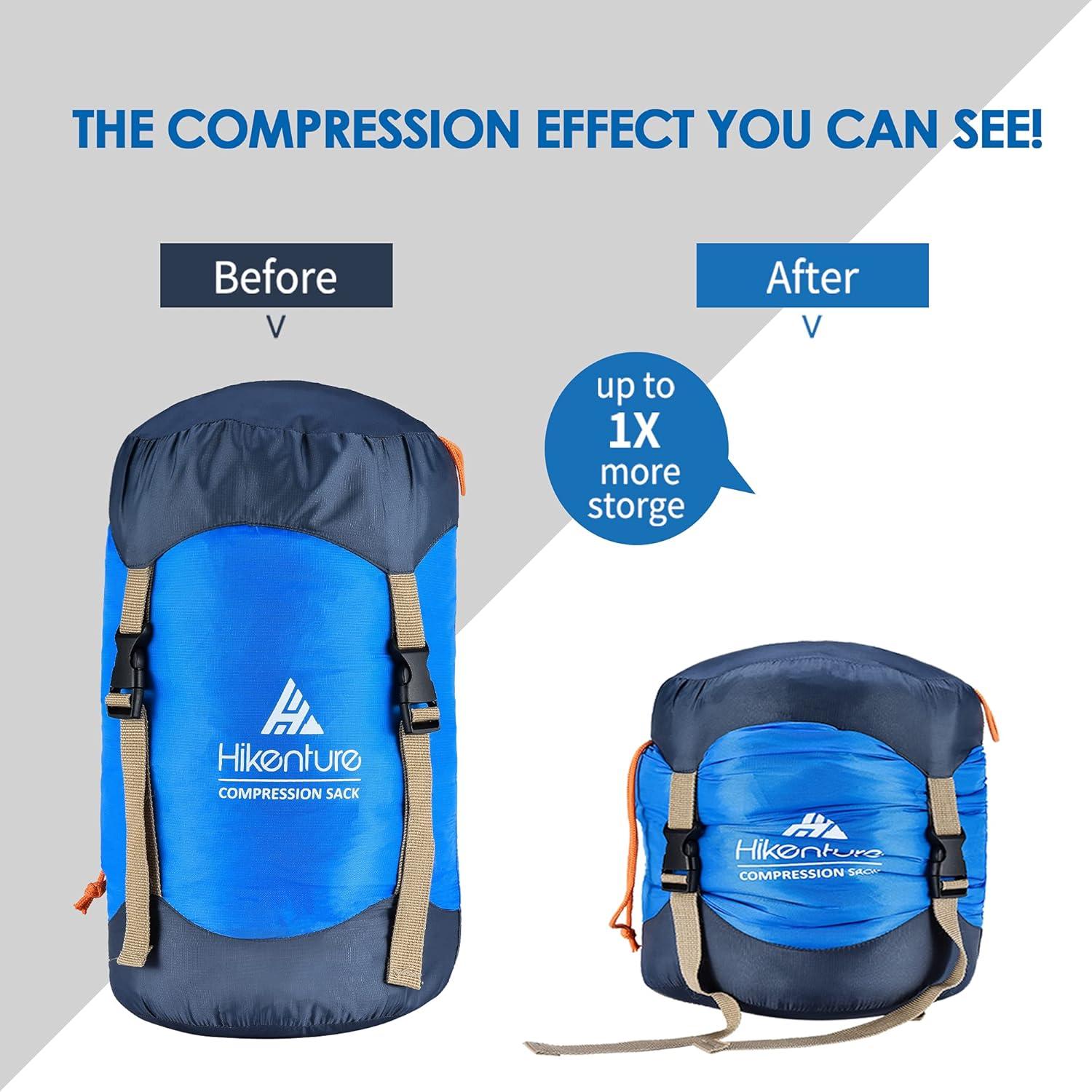 imageHikenture Compression Sack for Sleeping Bag Upgrade AntiTear Nylon Sleeping Bag Stuff Sack 10L14L20L30L WaterResistant Compression Bag Storage BagBlue