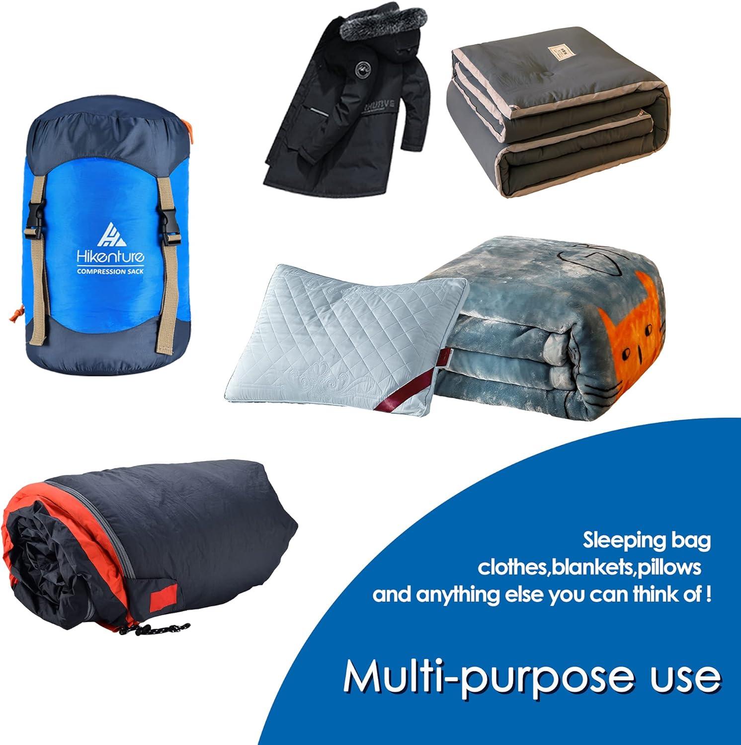 imageHikenture Compression Sack for Sleeping Bag Upgrade AntiTear Nylon Sleeping Bag Stuff Sack 10L14L20L30L WaterResistant Compression Bag Storage BagBlue