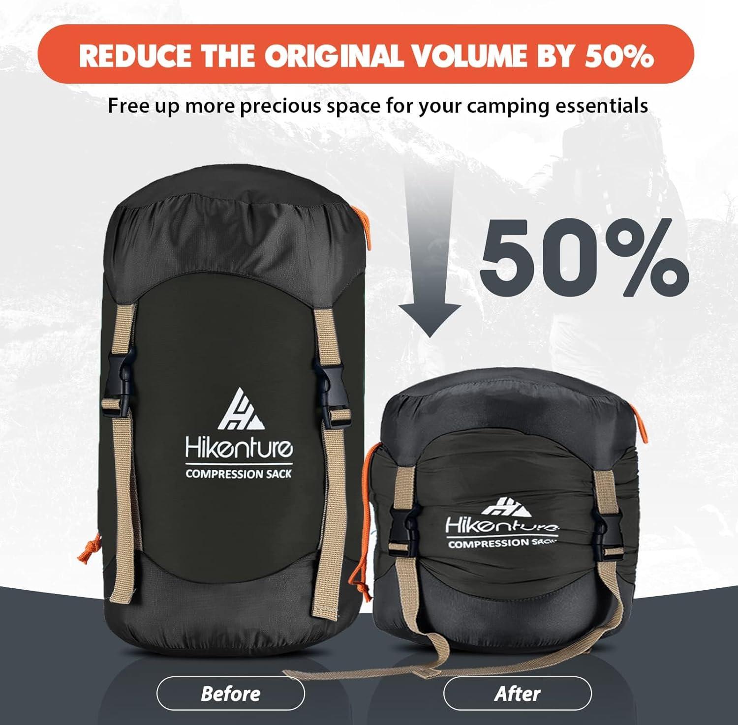 imageHikenture Compression Sack for Sleeping Bag Upgrade AntiTear Nylon Sleeping Bag Stuff Sack 10L14L20L30L WaterResistant Compression Bag Storage BagDark Green