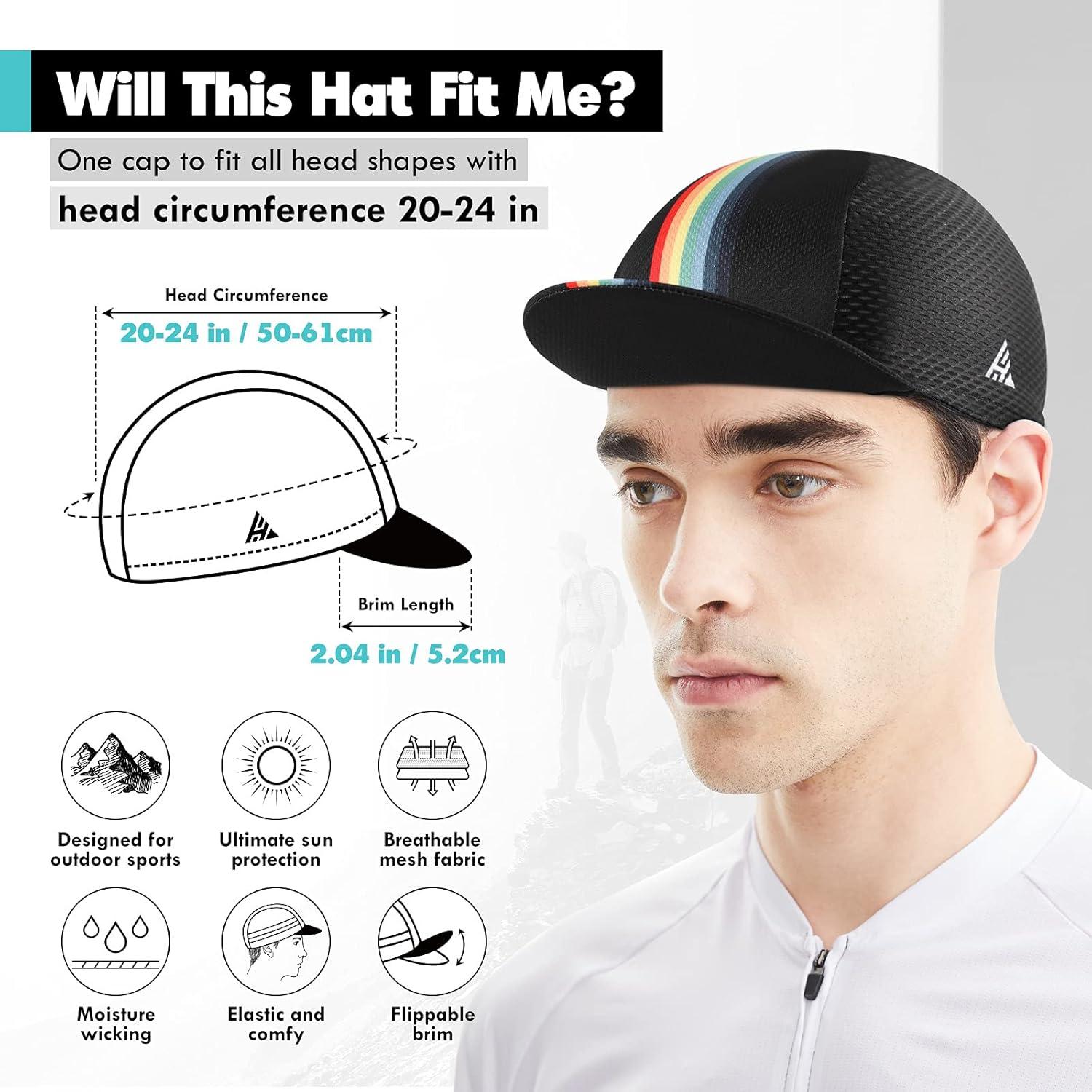 imageHikenture Cycling CapCooling Skull Cap Bike Hat with Sun Visor Summer Breathable Helmet Liner Biking Cap for Men WomenBlack