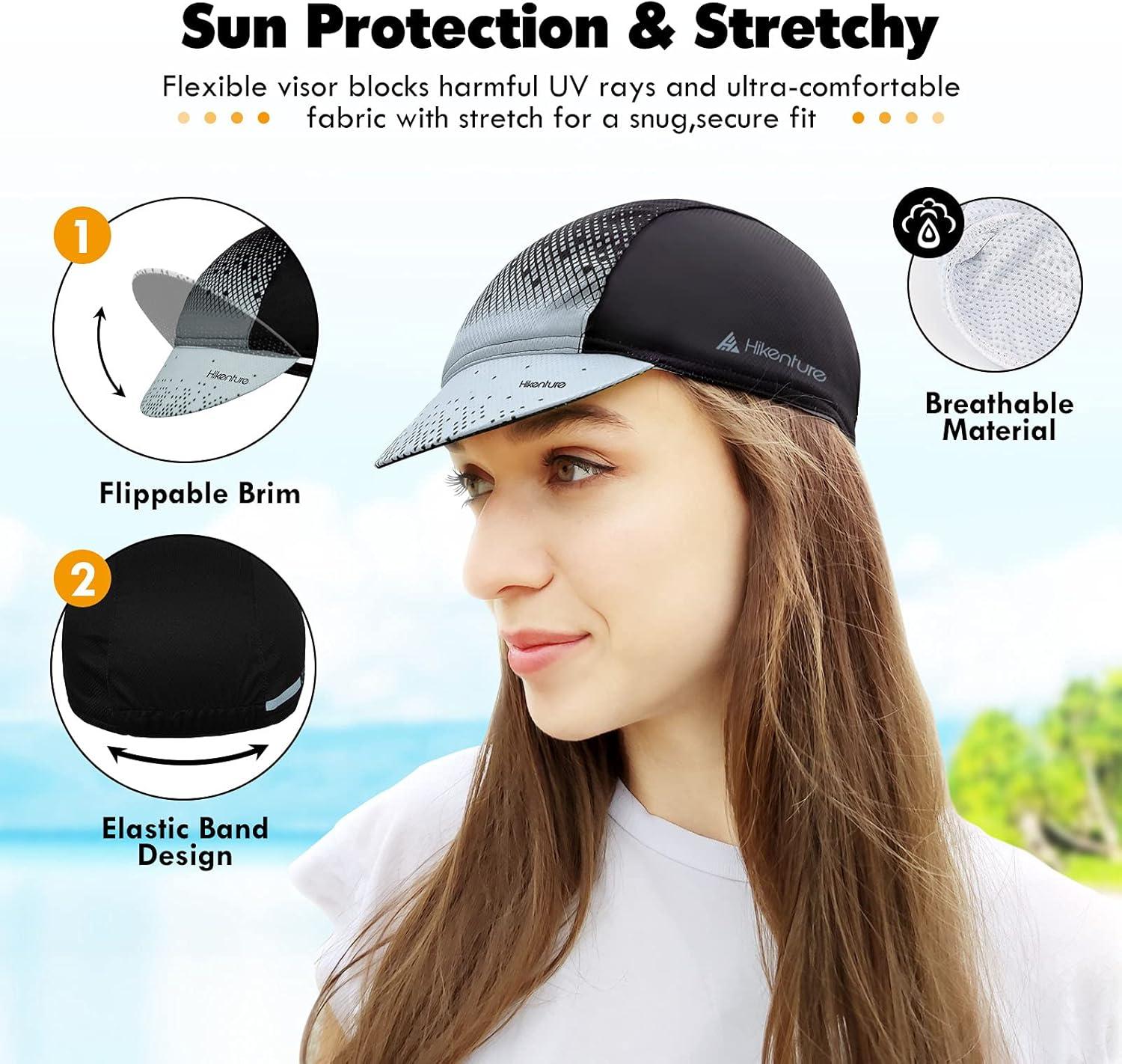 imageHikenture Cycling CapCooling Skull Cap Bike Hat with Sun Visor Summer Breathable Helmet Liner Biking Cap for Men WomenGrey Dot