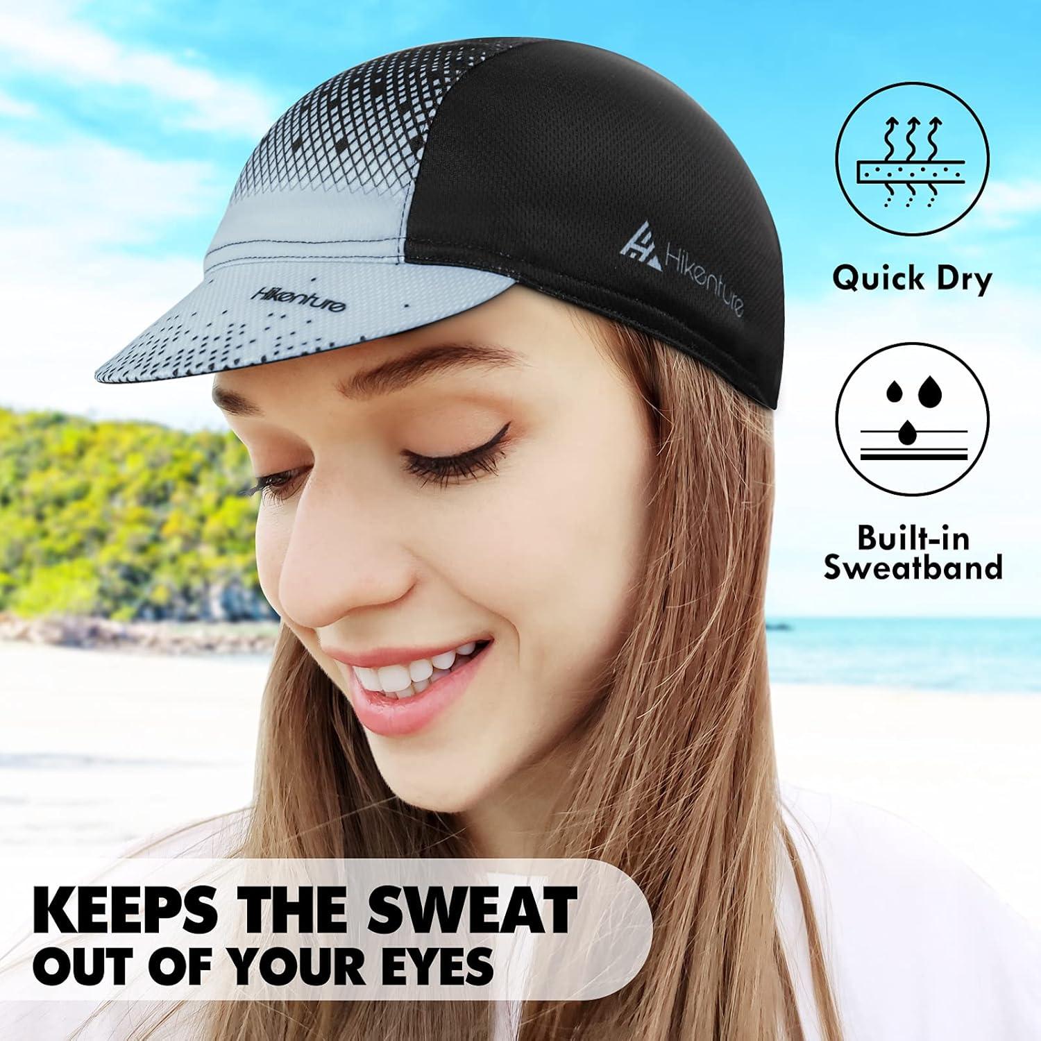 imageHikenture Cycling CapCooling Skull Cap Bike Hat with Sun Visor Summer Breathable Helmet Liner Biking Cap for Men WomenGrey Dot