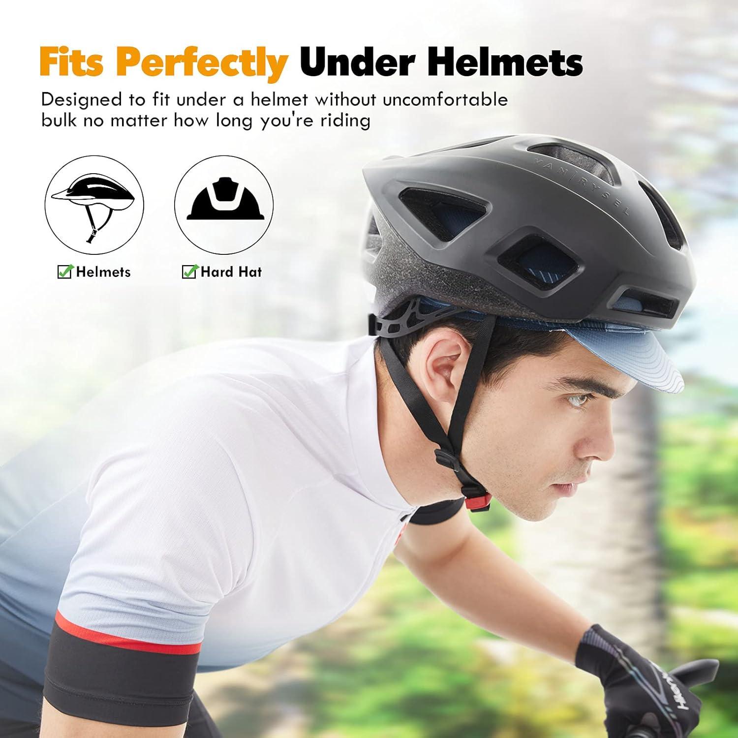 imageHikenture Cycling CapCooling Skull Cap Bike Hat with Sun Visor Summer Breathable Helmet Liner Biking Cap for Men WomenGrey Dot