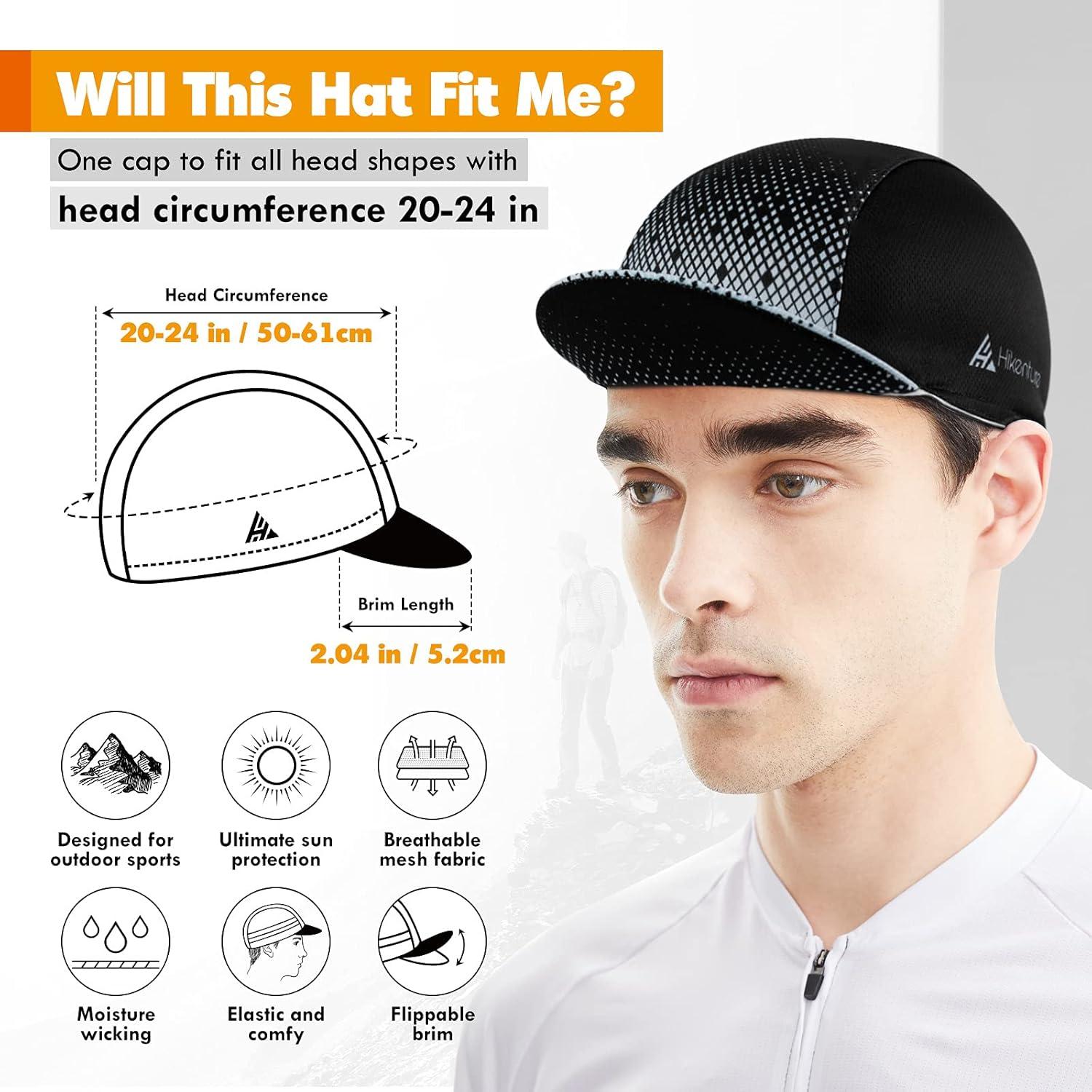imageHikenture Cycling CapCooling Skull Cap Bike Hat with Sun Visor Summer Breathable Helmet Liner Biking Cap for Men WomenGrey Dot