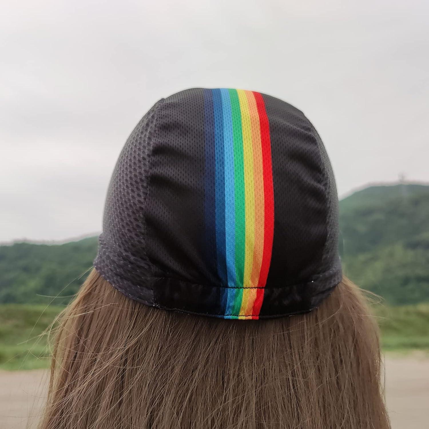 imageHikenture Cycling CapCooling Skull Cap Bike Hat with Sun Visor Summer Breathable Helmet Liner Biking Cap for Men WomenNavy