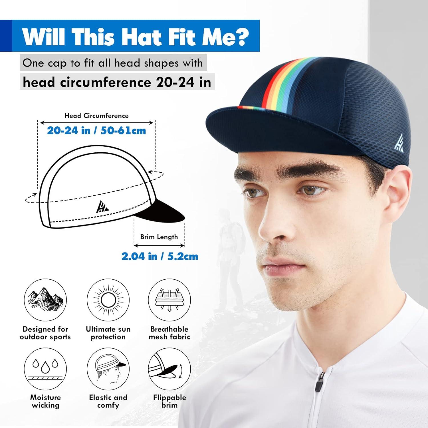 imageHikenture Cycling CapCooling Skull Cap Bike Hat with Sun Visor Summer Breathable Helmet Liner Biking Cap for Men WomenNavy