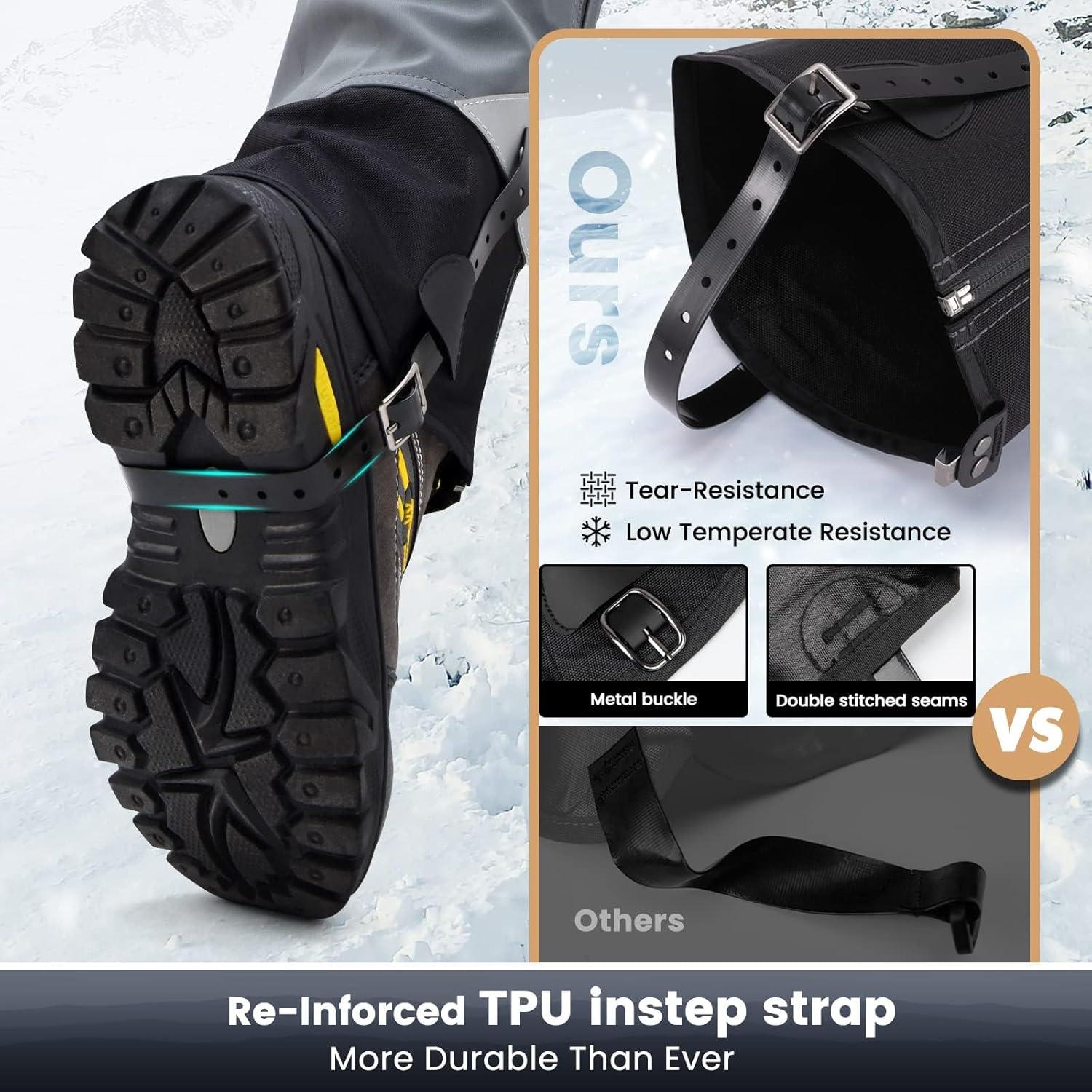 imageHikenture Gaiters for Hiking Waterproof Leg Gaiters with Upgraded Zipper Design Lightweight Shoe Gaiters for Men Women DirtProof Ripstop Hiking Gaiters Breathable Boot Gators for Hunting