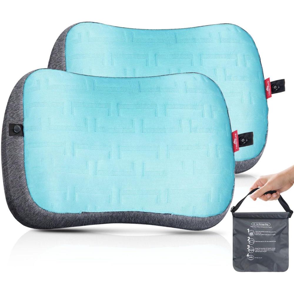 imageHikenture Beach Pillow for Sand Washable Inflatable Pillows for Pool Portable Camping Pillows with Removable Cover Soft Air Sand Pillow Builtin Sandbag 12