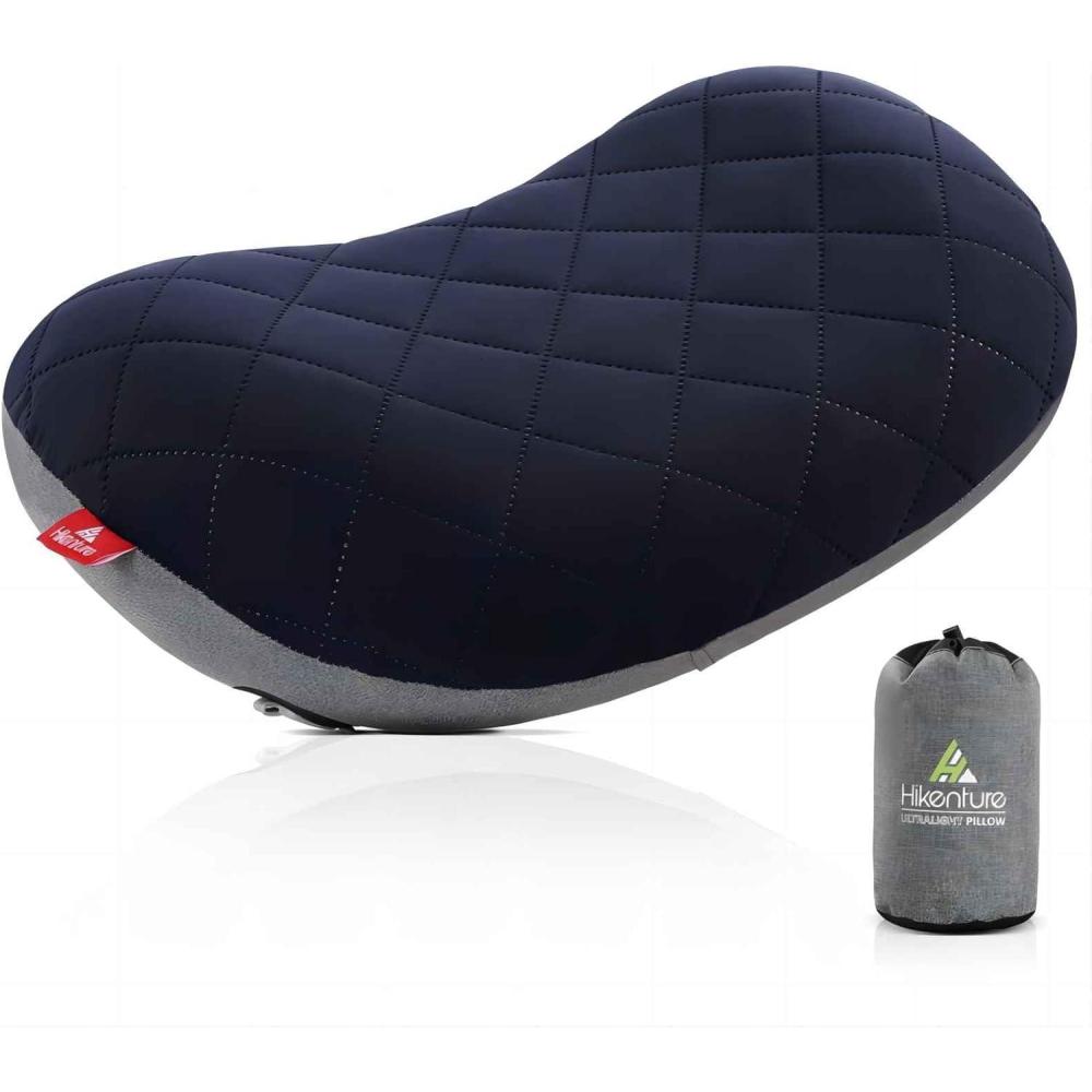 imageHikenture Camping Pillow Inflatable Washable Backpacking Pillow for Sleeping Ultralight Blow Up Pillows with Removable Cover PortableampampCompact Hiking Pillow for Beach Travel OutdoorGreenBlue