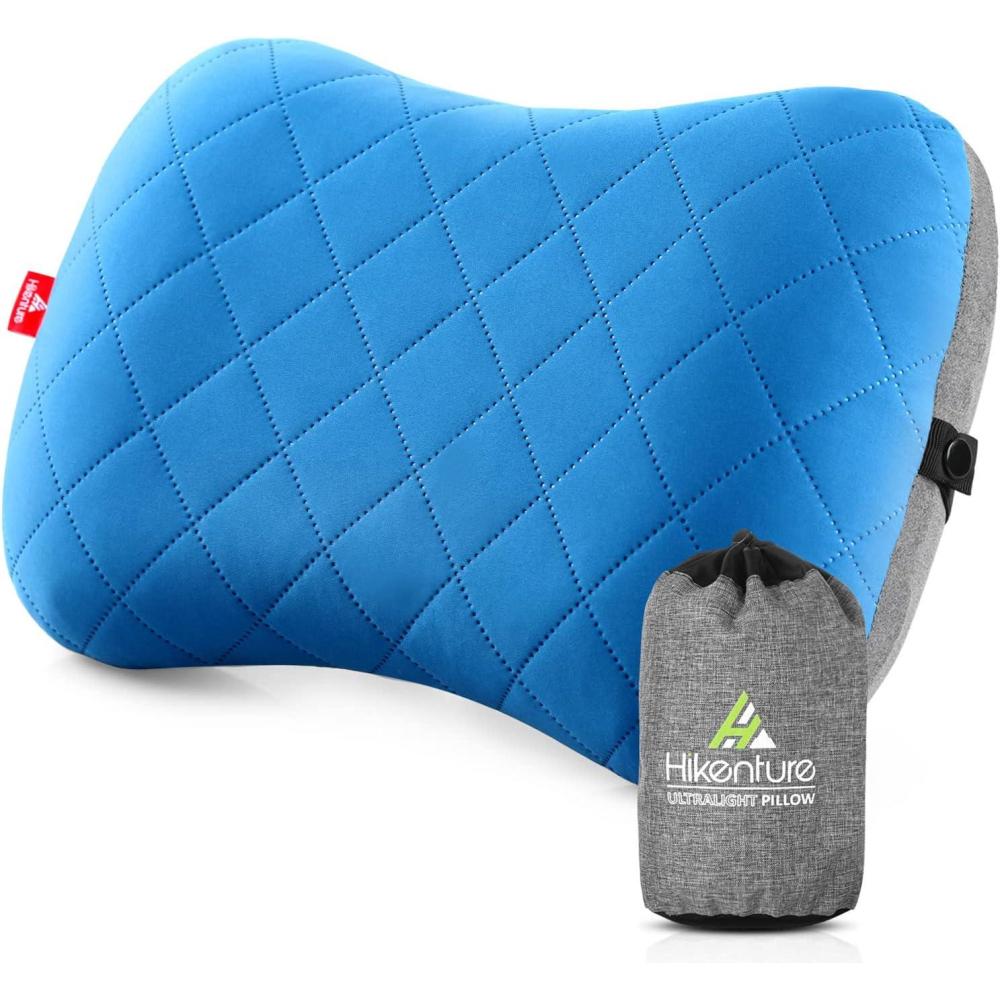 imageHikenture Camping Pillow with Removable Cover  Ultralight Inflatable Pillow for Neck Lumbar Support  Upgrade Backpacking Pillow  Washable Travel Air Pillows for Camping Hiking BackpackingBlue