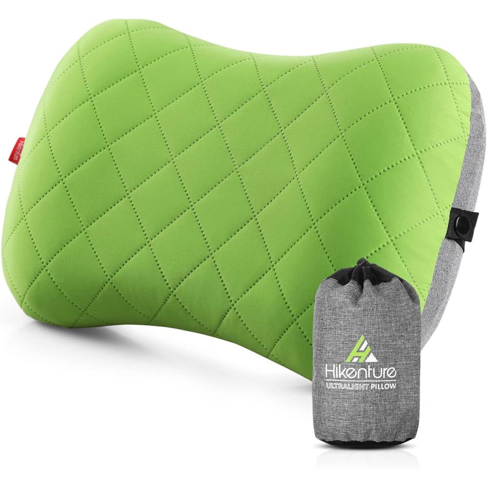 imageHikenture Camping Pillow with Removable Cover  Ultralight Inflatable Pillow for Neck Lumbar Support  Upgrade Backpacking Pillow  Washable Travel Air Pillows for Camping Hiking BackpackingGreen