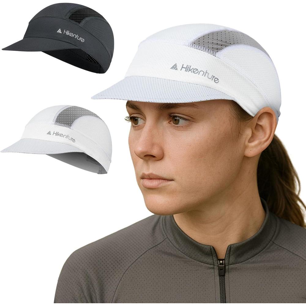 imageHikenture Cycling CapCooling Skull Cap Bike Hat with Sun Visor Summer Breathable Helmet Liner Biking Cap for Men WomenWhitegrey