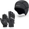 imageHikenture Winter Cycling Gloves M and Grey Skull Cap Helmet Liner for Men ampamp Women