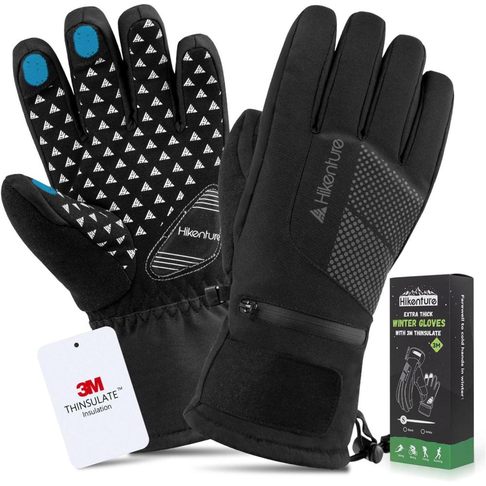 image:imageHikenture Ski Gloves With 3M Thinsulate  Extra Warm Snow Gloves for Men amp Women Insulated Waterproof Snowboard Thermal Touchscreen for Cold Weather Windproof Winter