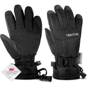 Hikenture Kids Snow Gloves – Winter Waterproof Insulated Ski Gloves With 3M Thinsulate for Boys & Girls, Youth