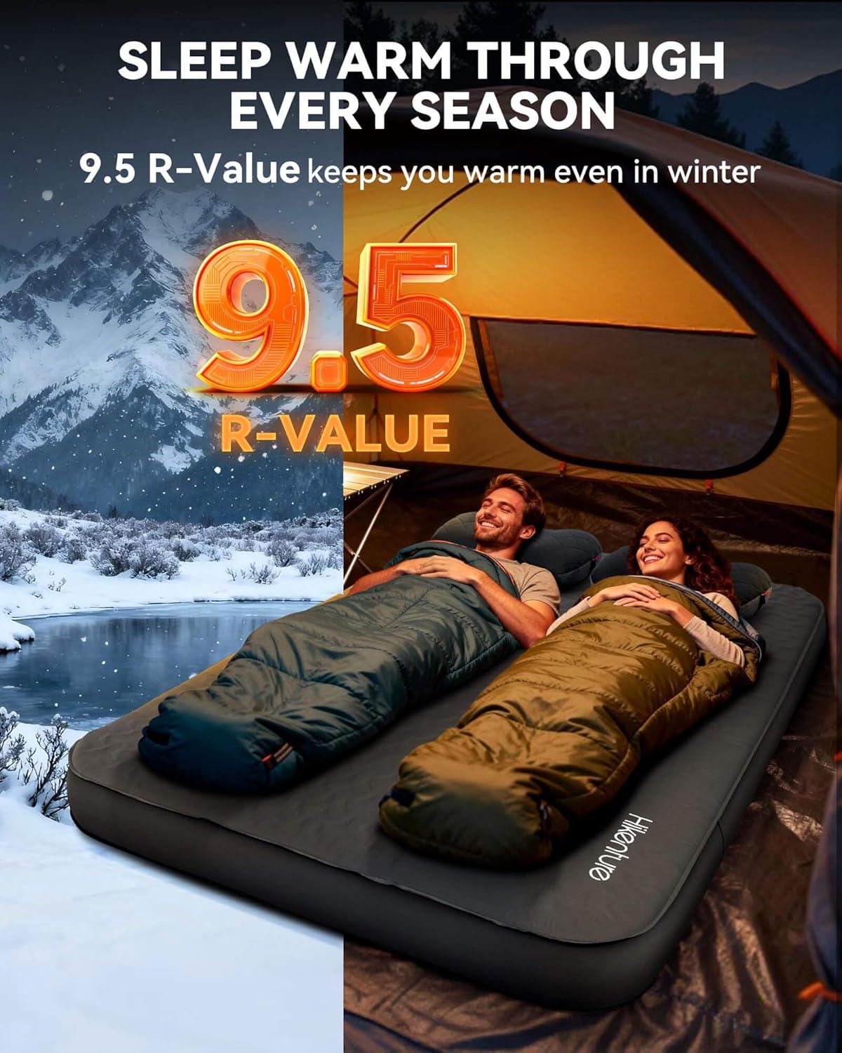 image:imageHikenture 4 Thick Self Inflating Sleeping Pad Foam amp Air Camping Mattress 95 RValue Insulated Sleeping Mat Portable All Season Camping Pad for Tent Car Cot TruckFull 8053